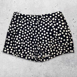 J.Crew NWT Shorts Comfortable Waistband Pleated Polka Dot‎ Print Blue/White 10